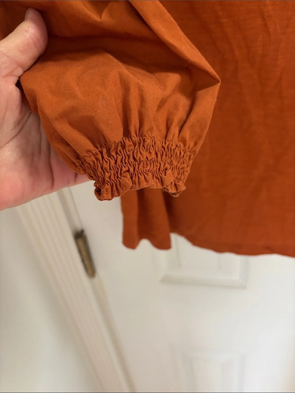 Banana Republic Rust Orange Puff-Sleeve Women's Top